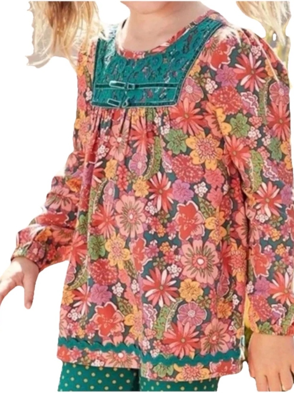 Matilda Jane size 6 Floral long sleeve girls blouse with bows